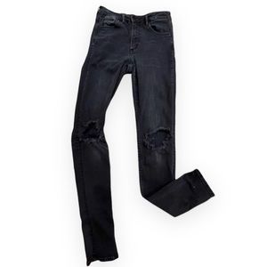 H&M Women's High-Rise Black Ripped Skinny Jeans